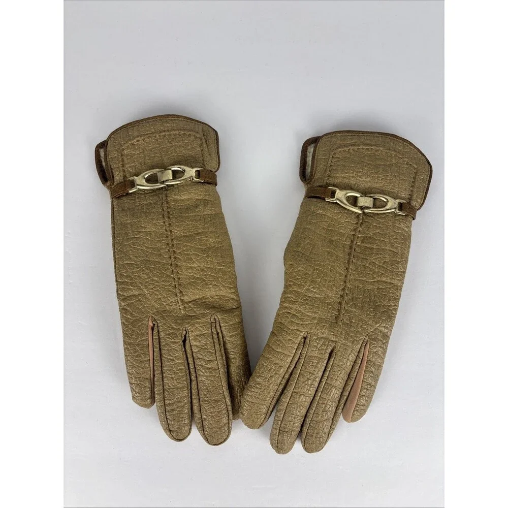 VTG Aris Snuggler Gloves Size R Tan Thick Liner Warm